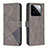 Funda de Cuero Cartera con Soporte Carcasa B08F para Xiaomi Mi 14 Pro 5G Gris