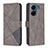 Funda de Cuero Cartera con Soporte Carcasa B08F para Xiaomi Redmi 13C Gris