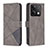 Funda de Cuero Cartera con Soporte Carcasa B08F para Xiaomi Redmi Note 13 5G Gris