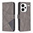 Funda de Cuero Cartera con Soporte Carcasa B08F para Xiaomi Redmi Note 13 Pro+ Plus 5G Gris