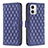 Funda de Cuero Cartera con Soporte Carcasa B11F para Motorola Moto G73 5G Azul