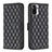 Funda de Cuero Cartera con Soporte Carcasa B11F para Xiaomi Redmi Note 11 SE India 4G Negro