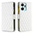 Funda de Cuero Cartera con Soporte Carcasa B12F para Huawei Honor X7a Blanco