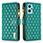 Funda de Cuero Cartera con Soporte Carcasa B12F para Oppo A96 4G Verde