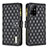 Funda de Cuero Cartera con Soporte Carcasa B12F para Oppo F19 Pro+ Plus 5G Negro