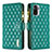 Funda de Cuero Cartera con Soporte Carcasa B12F para Xiaomi Redmi Note 11 SE India 4G Verde