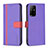 Funda de Cuero Cartera con Soporte Carcasa B13F para Oppo A95 5G Morado