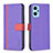 Funda de Cuero Cartera con Soporte Carcasa B13F para Oppo A96 4G Morado