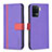 Funda de Cuero Cartera con Soporte Carcasa B13F para Oppo F19 Pro Morado