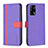 Funda de Cuero Cartera con Soporte Carcasa B13F para Oppo F19s Morado