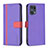 Funda de Cuero Cartera con Soporte Carcasa B13F para Oppo Find X5 Pro 5G Morado