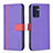 Funda de Cuero Cartera con Soporte Carcasa B13F para Oppo Reno7 5G Morado