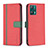 Funda de Cuero Cartera con Soporte Carcasa B13F para Realme 9 5G Rojo