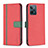 Funda de Cuero Cartera con Soporte Carcasa B13F para Realme C31 Rojo