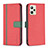 Funda de Cuero Cartera con Soporte Carcasa B13F para Realme C35 Rojo