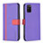 Funda de Cuero Cartera con Soporte Carcasa B13F para Samsung Galaxy A02s Morado