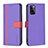 Funda de Cuero Cartera con Soporte Carcasa B13F para Samsung Galaxy A41 Morado