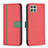 Funda de Cuero Cartera con Soporte Carcasa B13F para Samsung Galaxy F42 5G Rojo