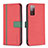 Funda de Cuero Cartera con Soporte Carcasa B13F para Samsung Galaxy S20 FE 5G Rojo