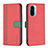 Funda de Cuero Cartera con Soporte Carcasa B13F para Xiaomi Mi 11i 5G Rojo
