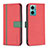 Funda de Cuero Cartera con Soporte Carcasa B13F para Xiaomi Redmi Note 11E 5G Rojo