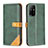 Funda de Cuero Cartera con Soporte Carcasa B14F para Oppo A94 5G Verde