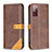 Funda de Cuero Cartera con Soporte Carcasa B14F para Samsung Galaxy S20 FE (2022) 5G Marron