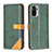 Funda de Cuero Cartera con Soporte Carcasa B14F para Xiaomi Redmi Note 10S 4G Verde