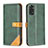 Funda de Cuero Cartera con Soporte Carcasa B14F para Xiaomi Redmi Note 11S 4G Verde