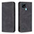 Funda de Cuero Cartera con Soporte Carcasa B15F para Realme C21 Negro