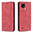 Funda de Cuero Cartera con Soporte Carcasa B15F para Realme C21 Rojo