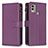 Funda de Cuero Cartera con Soporte Carcasa B16F para Nokia C22 Morado