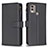 Funda de Cuero Cartera con Soporte Carcasa B16F para Nokia C22 Negro