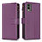 Funda de Cuero Cartera con Soporte Carcasa B16F para Nokia C32 Morado