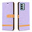 Funda de Cuero Cartera con Soporte Carcasa B16F para Nokia G22 Purpura Claro