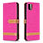 Funda de Cuero Cartera con Soporte Carcasa B16F para Samsung Galaxy A22 5G Rosa Roja