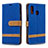 Funda de Cuero Cartera con Soporte Carcasa B16F para Samsung Galaxy A40 Azul