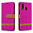 Funda de Cuero Cartera con Soporte Carcasa B16F para Samsung Galaxy A40 Rosa Roja