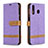 Funda de Cuero Cartera con Soporte Carcasa B16F para Samsung Galaxy A40s Purpura Claro