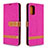 Funda de Cuero Cartera con Soporte Carcasa B16F para Samsung Galaxy A41 Rosa Roja