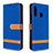 Funda de Cuero Cartera con Soporte Carcasa B16F para Samsung Galaxy A70E Azul
