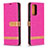Funda de Cuero Cartera con Soporte Carcasa B16F para Samsung Galaxy A72 4G Rosa Roja