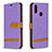 Funda de Cuero Cartera con Soporte Carcasa B16F para Samsung Galaxy M01s Purpura Claro