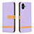 Funda de Cuero Cartera con Soporte Carcasa B16F para Samsung Galaxy M04 Purpura Claro