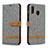 Funda de Cuero Cartera con Soporte Carcasa B16F para Samsung Galaxy M10S Gris