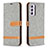 Funda de Cuero Cartera con Soporte Carcasa B16F para Samsung Galaxy M54 5G Gris