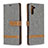 Funda de Cuero Cartera con Soporte Carcasa B16F para Samsung Galaxy Note 10 5G Gris