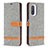 Funda de Cuero Cartera con Soporte Carcasa B16F para Xiaomi Redmi K40 5G Gris