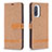 Funda de Cuero Cartera con Soporte Carcasa B16F para Xiaomi Redmi K40 5G Oro