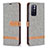 Funda de Cuero Cartera con Soporte Carcasa B16F para Xiaomi Redmi Note 11S 5G Gris